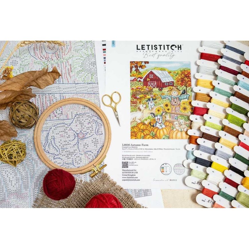 Letistitch Cross Stitch Kit "Autumn Farm" 27x35cm SLETIL9936 – 4