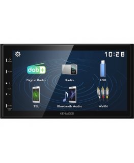 Kenwood Electronics DMX129DAB auto audio-video uztvērējs Melns 64 W Bluetooth
