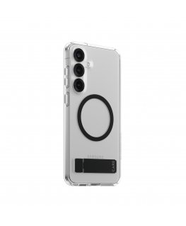 PanzerGlass CARE by ® Feature Case Transparent w. Black Kickstand & Qi Compatible Samsung Galaxy S25+ mobile phone case