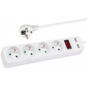 Blow PR-470WSP/USB network extender 4 sockets + USB with grounding + switch 5m White 3x1.5mm Blow PR-470WSP/USB network extender 4 sockets + USB with grounding + switch 5m White 3x1.5mm