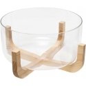 Secret De Gourmet ARHA glass salad bowl with wooden base, Ø 28 cm Secret De Gourmet ARHA glass salad bowl with wooden base, Ø 28 cm