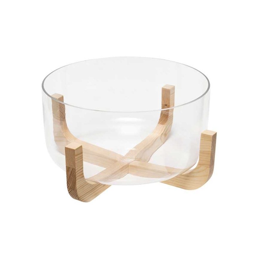 Secret De Gourmet ARHA glass salad bowl with wooden base, Ø 28 cm – 2