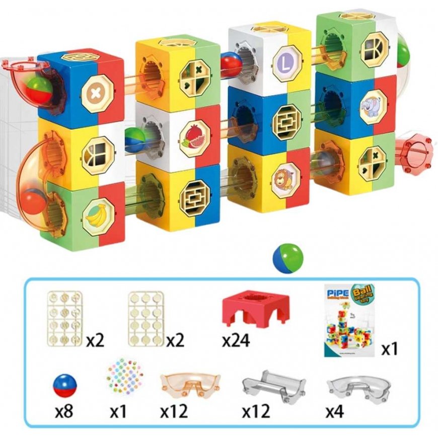 WOOPIE ball running track, ball running track constructor set, 3D blocks – 3