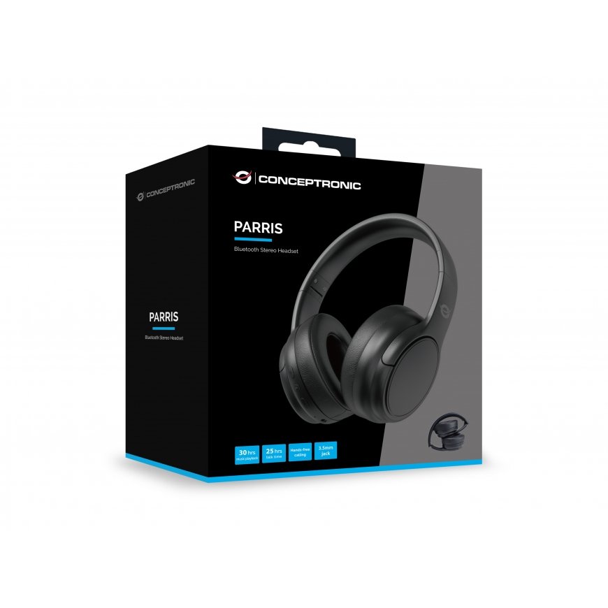 Conceptronic PARRIS03B austiņas un brīvroku komplekts Vadu & Bezvadu Zvani / mūzika Bluetooth Melns – 4