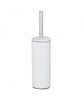 Painted steel toilet brush ALASSIO, white, with silver handle, Wenko