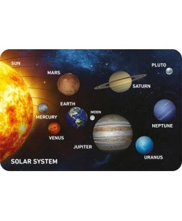 Marko Dywan lastele ultra pehme 100x150 - Päikesesüsteem - ingliskeelne versioon | kosmiline kollektsioon