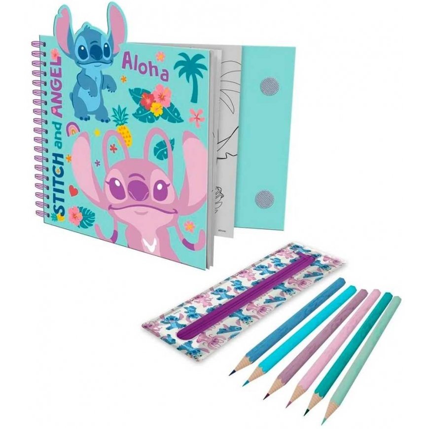 Kids Licensing for Kids 'Euroswan' - 'Creative Accessories Set' pencil case with 6 pencils + stickers! | Lilo and Stitch – 2