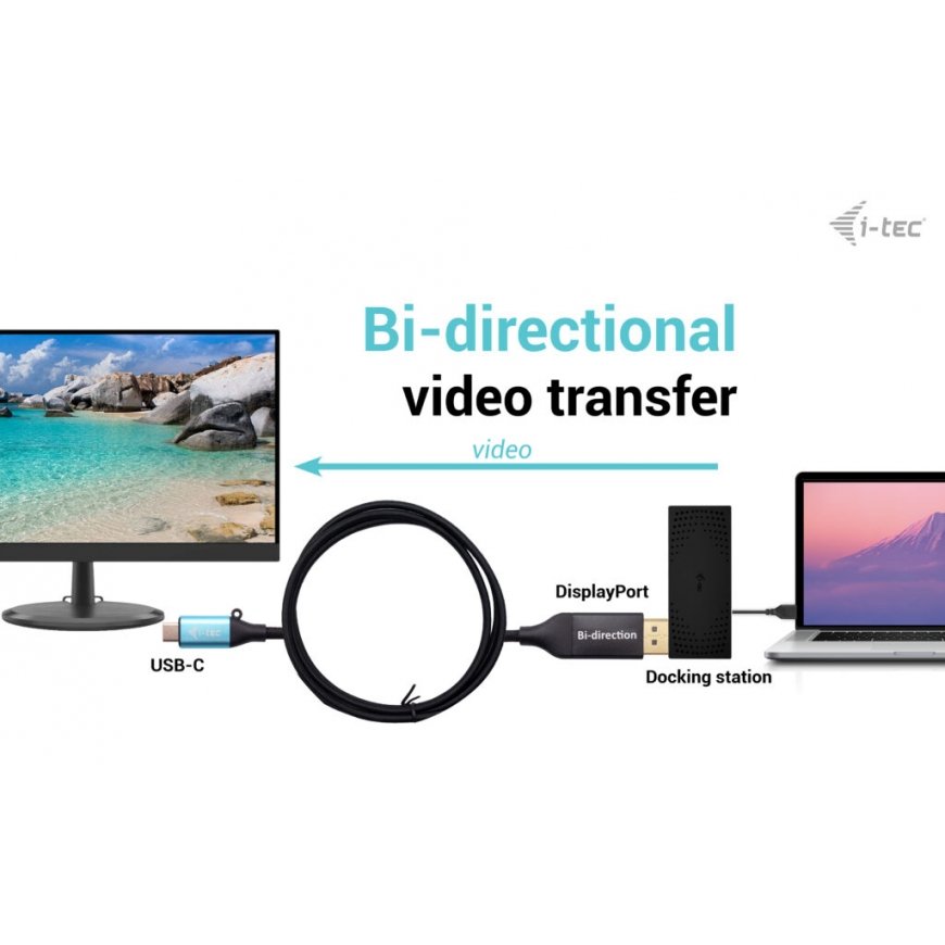 i-tec C31CBLDP8KBIDIR videokaapeli-adapteri 1,5 m DisplayPort USB Type-C musta – 2