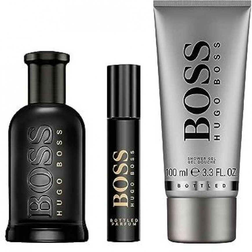 Набор подарков Hugo Boss BOSS Bottled Parfum для мужчин (духи PP, 100 мл + духи PP, 10 мл + гель для душа, 100 мл) – 2