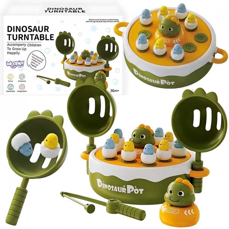 WOOPIE dinozaurų gaudymo 4in1 katapultos arkadinis žaidimas