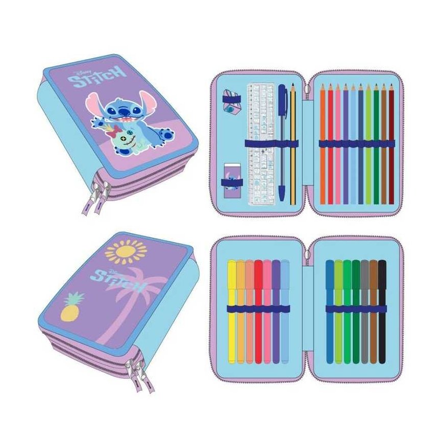 Lilo And Stitch "Disney" Lilo and Stitch pencil case filled with 2 compartments