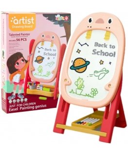 Lean Toys Double-sided magnetic board 67x37x25 cm with game set, 56 pcs.