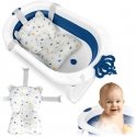 Foldable baby bath for children, infants with insert Ricokids RK-286 white and blue