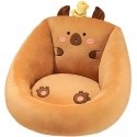 Lean Toys plush armchair for kids capybara with a cushion, brown, 50x45cm