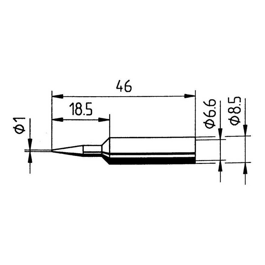 Tip ERSADUR, 1.0mm/0.039in, for soldering iron ERSA – 2