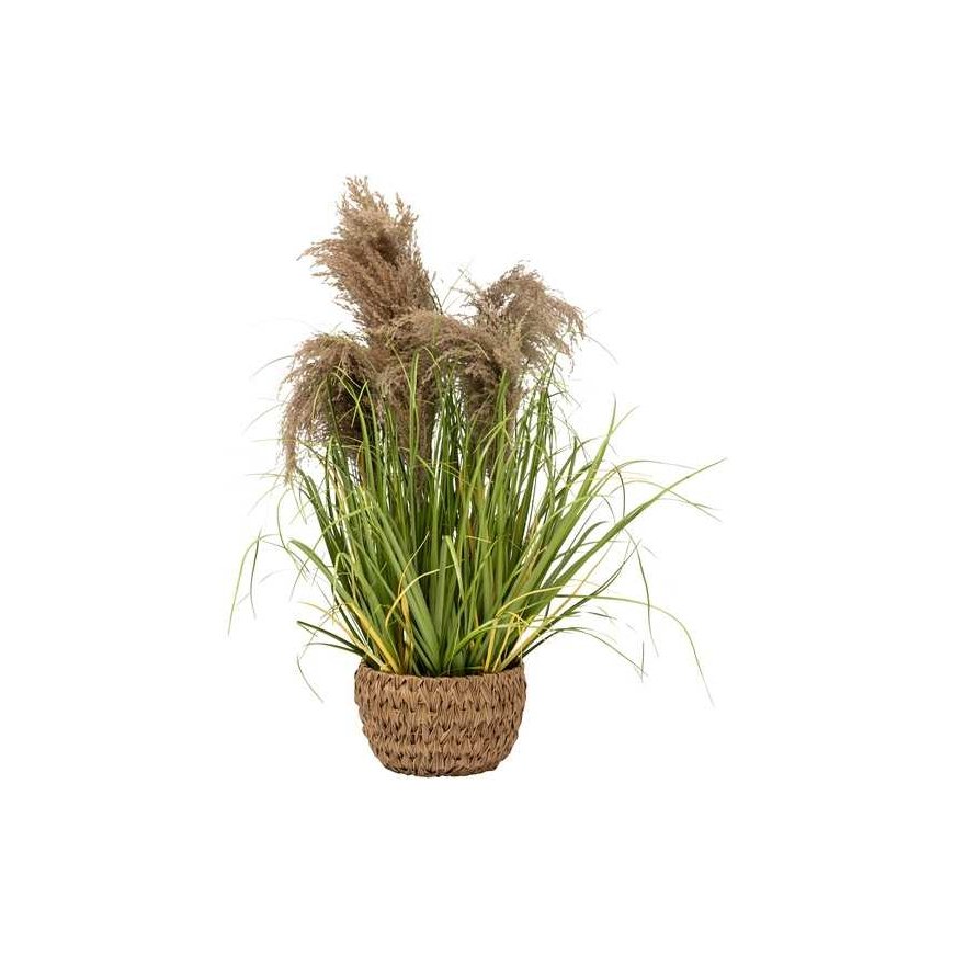 Atmosphera MAXIME artificial grass in a woven pot, 80 cm