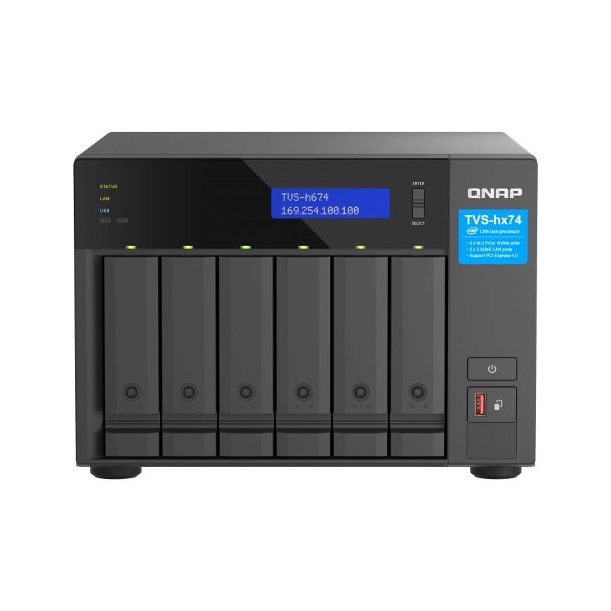QNAP TVS-H674T-I5-32G сервер хранения / NAS сервер Tower Intel® Core™ i5 i5-12400 32 GB DDR4 Жесткий