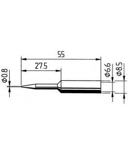 ERSADUR tip, extended 0.8mm/0.031in, for ERSA soldering iron