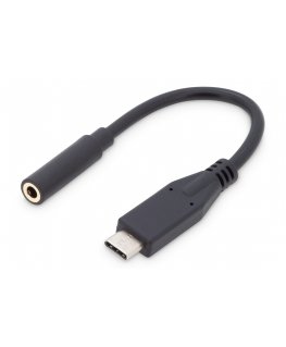 Digitus AK-300321-002-S matkapuhelimen kaapeli musta 0,2 m USB C 3.5mm