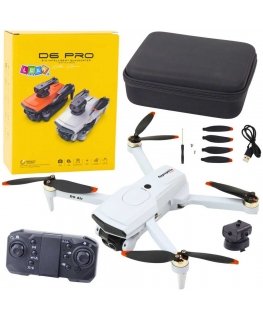 Lean Toys Light Gray Drone with Camera D6 PRO