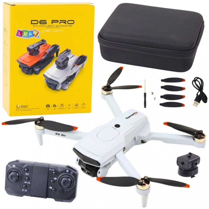Lean Toys Light Gray Drone with Camera D6 PRO