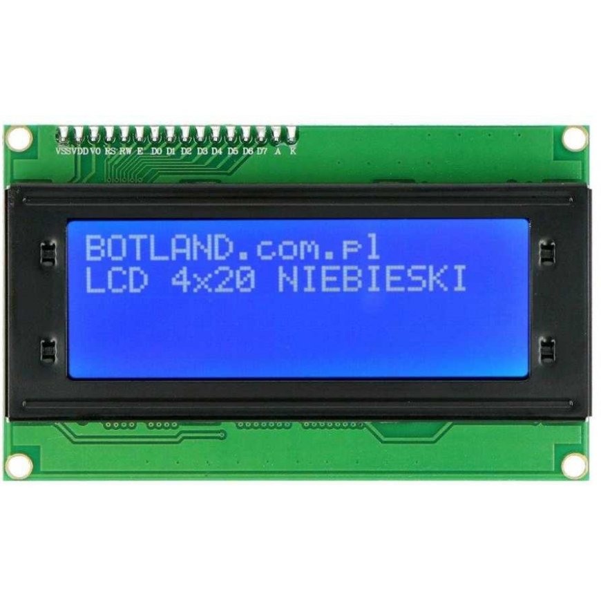 LCD 4x20 sinisiä symboleja liittimillä - justPi