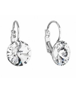 Evolution Group Blizgantys kabantys auskarai su Swarovski kristalais 51002.1