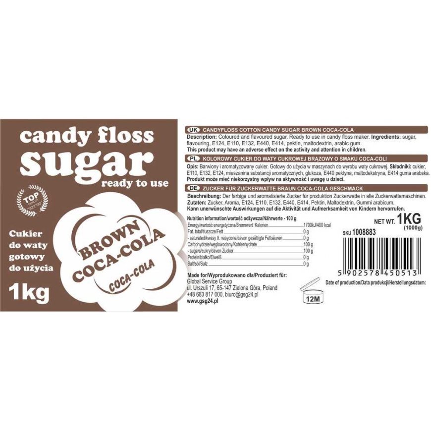 Gsg24 Sugar cotton candy GSG1008883, flavored drink, 1kg – 5