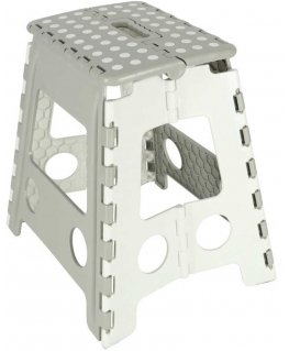 Iconic Non-Slip Folding Stool, height 39 cm, light gray