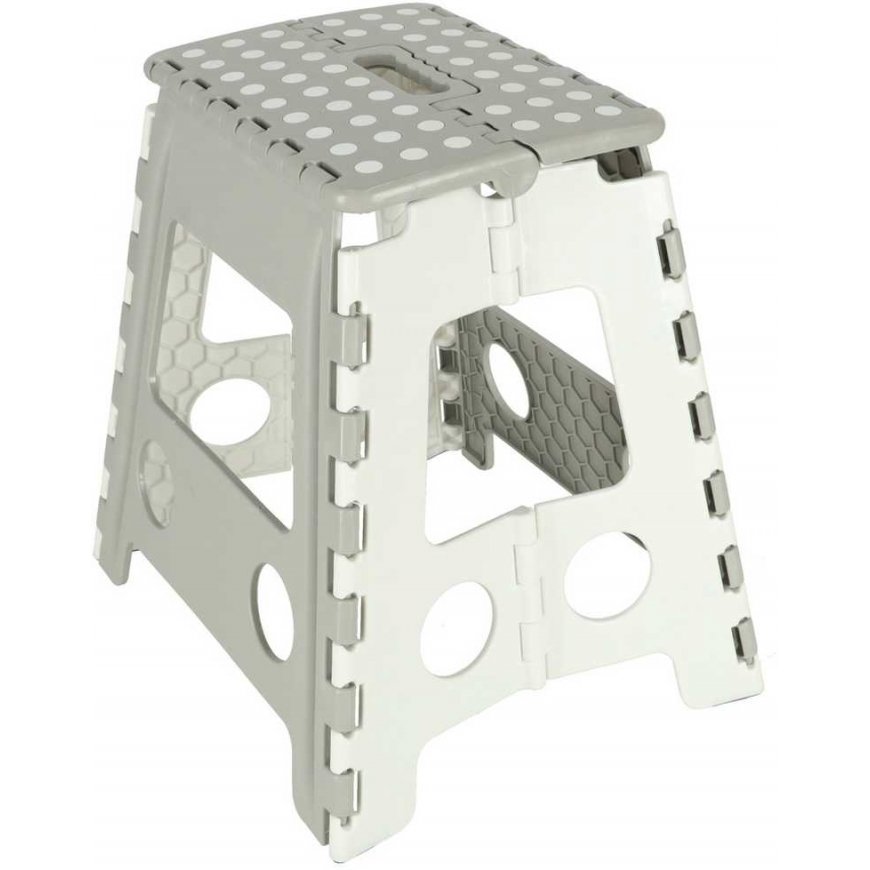 Iconic Non-Slip Folding Stool, height 39 cm, light gray