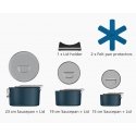 Joseph Joseph Space Folding Handle Ceramic Non-stick 3-piece Blue Saucepan Set