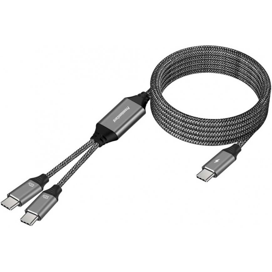 PREMIUMCORD USB-C charging cable, 2xUSB-C to USB-C, 100W, 1m, black