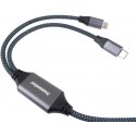PREMIUMCORD USB-C įkrovimo laidas, 2xUSB-C į USB-C, 100W, 1m, juodas PREMIUMCORD USB-C įkrovimo laidas, 2xUSB-C į USB-C, 100W, 1m, juodas
