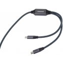 PREMIUMCORD USB-C įkrovimo laidas, 2xUSB-C į USB-C, 100W, 1m, juodas PREMIUMCORD USB-C įkrovimo laidas, 2xUSB-C į USB-C, 100W, 1m, juodas