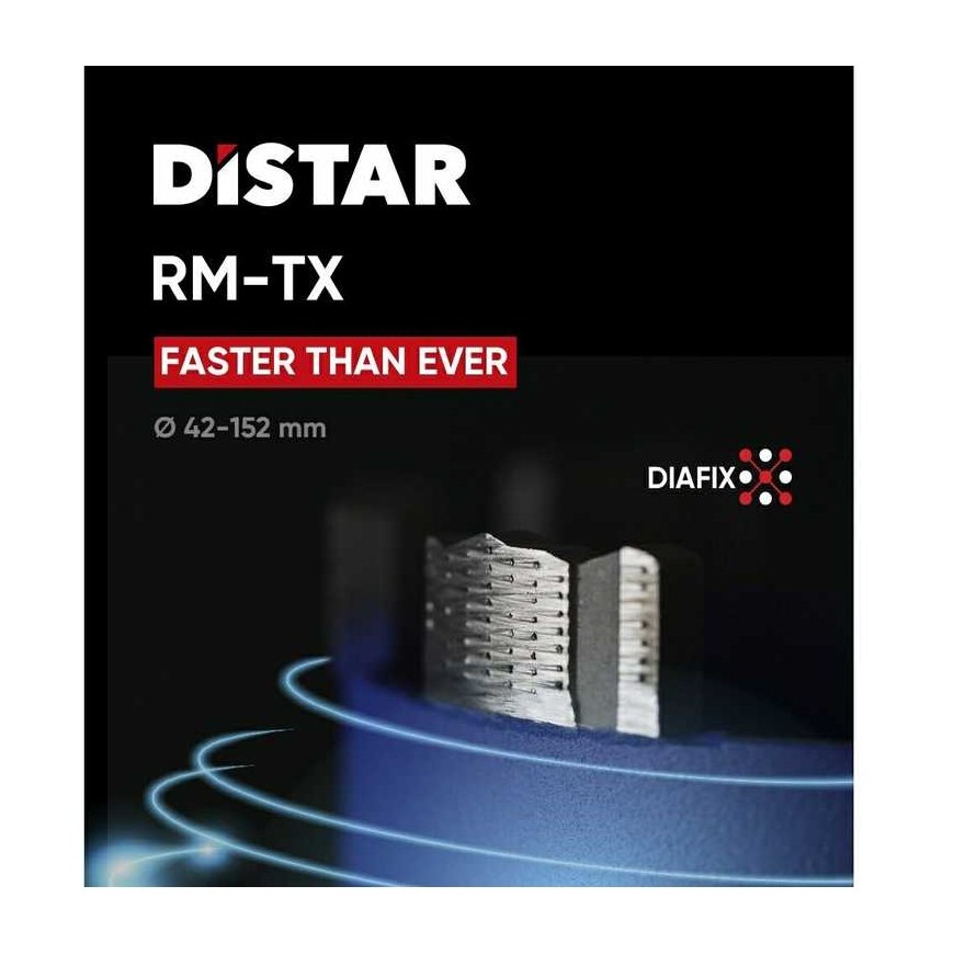 Distar RM-TX dry drilling crown for reinforced concrete with a length of 300 mm, Crown diameter, mm: 62 mm – 4