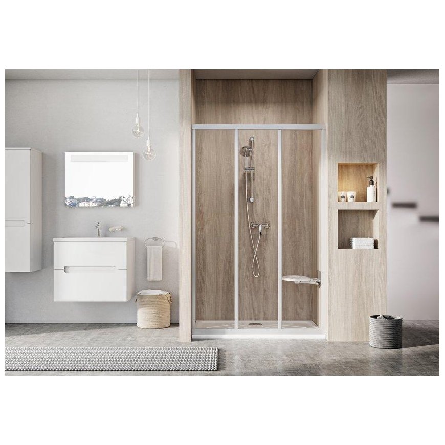 Sliding shower doors Ravak Supernova, ASDP3-100 198, satin+transparent glass – 3