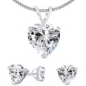 Silvego Silver jewelry set with transparent crystal glass JJJHEART01 (earrings, pendant) Silvego Silver jewelry set with transparent crystal glass JJJHEART01 (earrings, pendant)