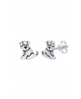 Silvego Игривые серебряные серьги для собак PRM11725