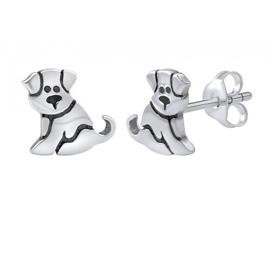 Silvego Игривые серебряные серьги для собак PRM11725 – 2