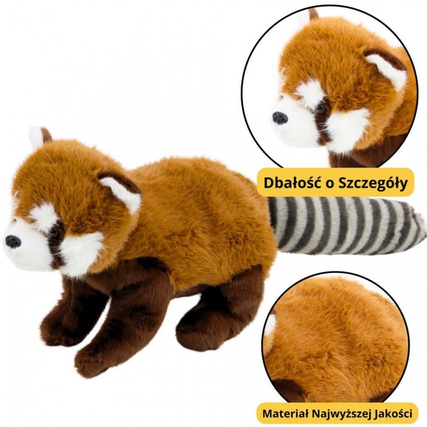 Lean Toys plush mascot, cute toy, panda, Red, 45 cm – 2