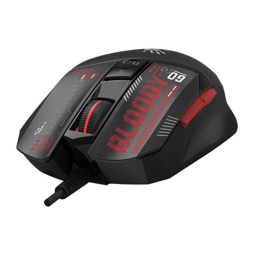 Pelė A4Tech BLOODY W60 Max Mini, su pašvietimu herní pelė, 12000 DPI, juoda, USB – 5