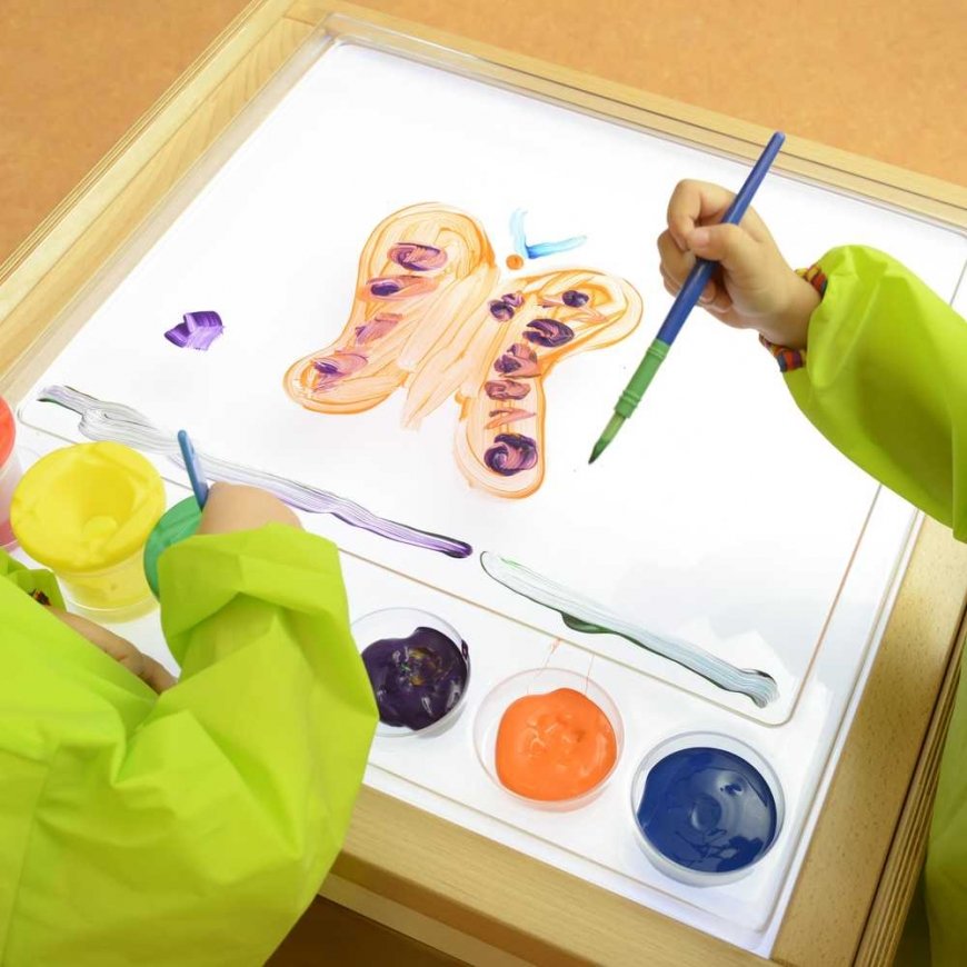 MASTERKIDZ sensory frame - LED panel + transparent painting tray – 2