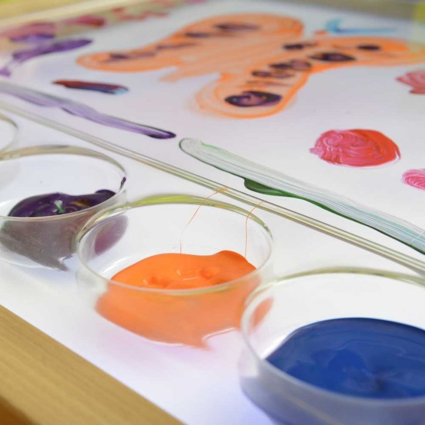 MASTERKIDZ sensory frame - LED panel + transparent painting tray – 4