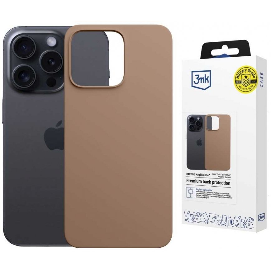 3MK Hardy MagSilicone maciņš Apple iPhone 15 Pro Max zelta krāsā – 2