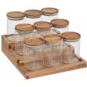 5five Simply Smart HARMONY spice jars on a wooden shelf, 9 x 180 ml