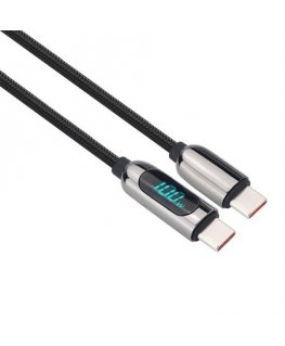 Solight USB-C (M) - USB-C (M) 1m melns