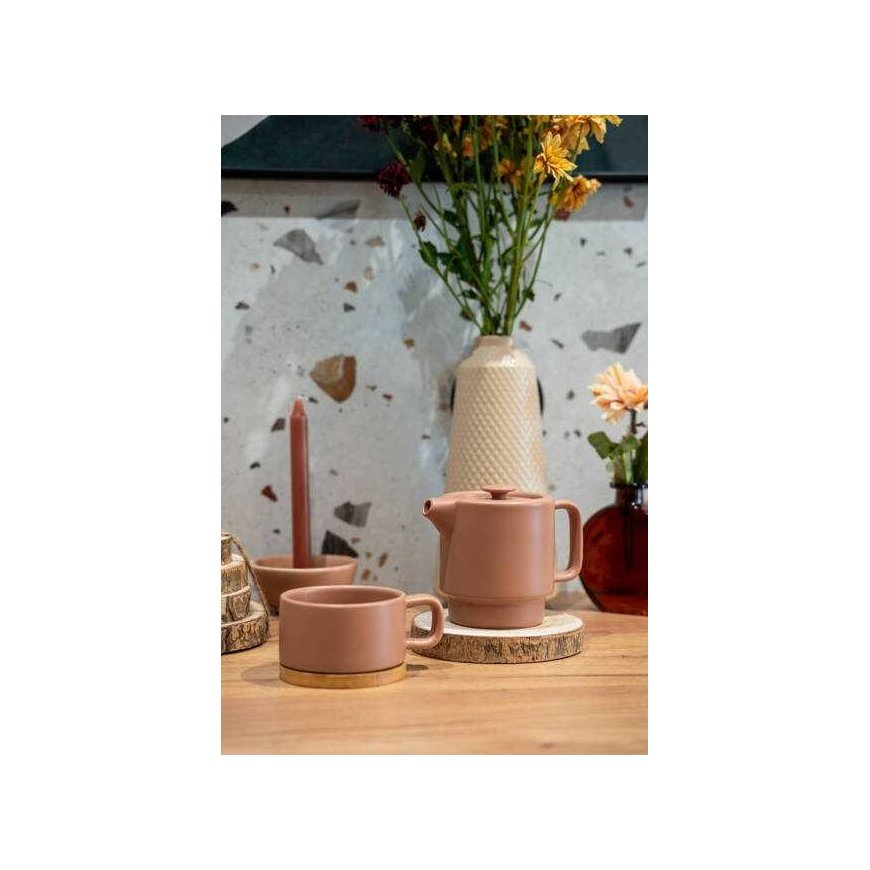 Secret De Gourmet Arbatinukas su NATURAL puodeliu, 800 ml, terakotos spalvos – 3