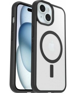 OtterBox React MagSafe iPhone 16e/15/14/13 vāciņš - caurspīdīgs/melns