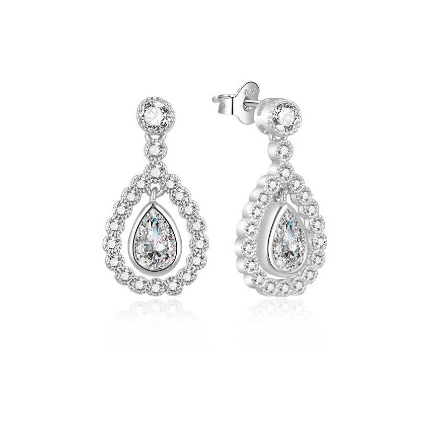Moiss Blizgantys silver earrings with cubic zirconia E0003086