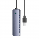 Hub 4in1 Baseus UltraJoy Lite 50cm USB-A līdz 4x USB 3.0 + USB-C 5V (pelēks) Hub 4in1 Baseus UltraJoy Lite 50cm USB-A līdz 4x USB 3.0 + USB-C 5V (pelēks)